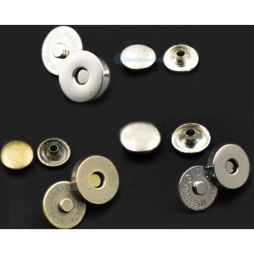 12/25/100 Sets / Lot 14 18mm Magnetic snaps Double Rivet Round Clasp Stud Button Use For purse closures Bag Leather