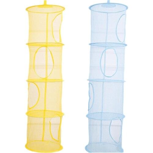 4 Shelf Multi-function Folding Hanging Storage Mesh Bag Toy Organizer Toys Layer Dryer Drying For Socks Bag Basket Drying Net
