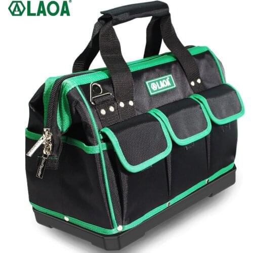 LAOA Multi-Function Tool Bag 1680D Oxford Cloth Electrician Toolkit Waterproof Wear-Resistant High Capacity Storage Work Pocket