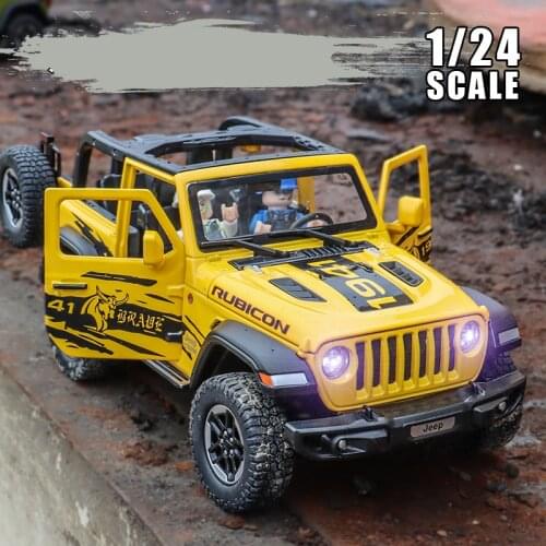 1:20 Scale Jeep Wrangler Rubicon Alloy Car Model Diecasts Metal Toy Off-road Vehicles Car Model Simulation Collection Kids Gift