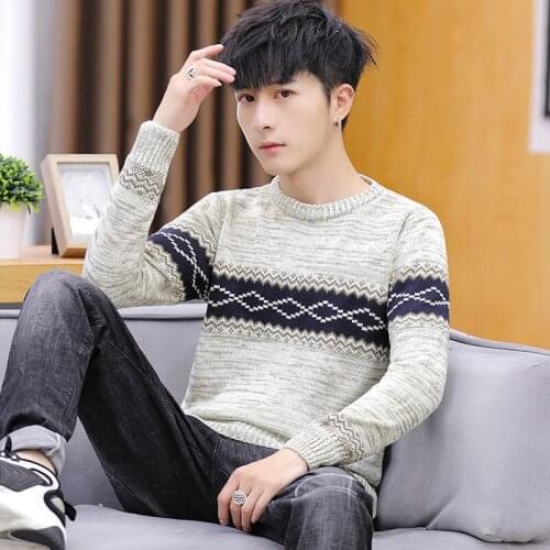 Sweater mens autumn 2021 new mens knitwear thin shirt collar autumn coat student sweater men