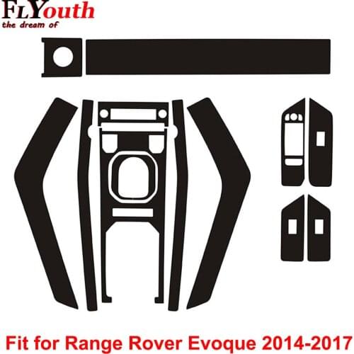 Carbon Fiber Sticker for Range Rover Evoque 2014-2017 Car Gear Shift Panel Water Cup Holder Panel Frame Cover Trim Car Styling