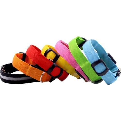 LED Dog Light Collar Pet Luminous Collar Dog Cat Colorful Collar Pet Loss Prevention Collar Pets Accessories Cat Dog Leash