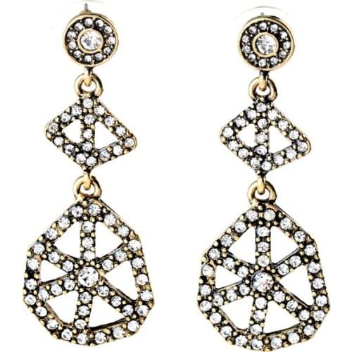 Bulk Price Trendy Exaggerated Earrings Bohemia Style Long Stud For Women Crystal Shimmer Eye Body Chain