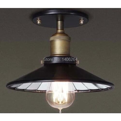 22CM / 36CM American Rural Vintage Nordic Edison Industrial Mirror Ceiling Lamp For Bar Hall Coffee Shop Club Store Restaurant