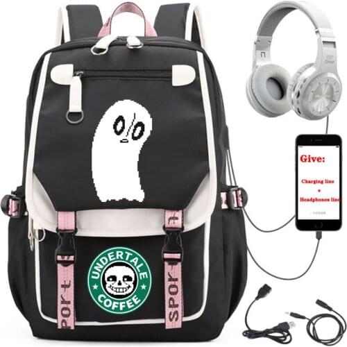 Anime Game logo backpack student School book Bag Women men Travel Backpack USB Charging teenagers Laptop packsack