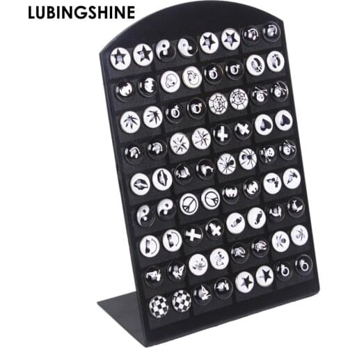 36pairs/Set 8mm Mixed Style Cross Heart Stud Earring Set for Woman Men Punk Skull Earrings Jewelry Pendientes de mujer