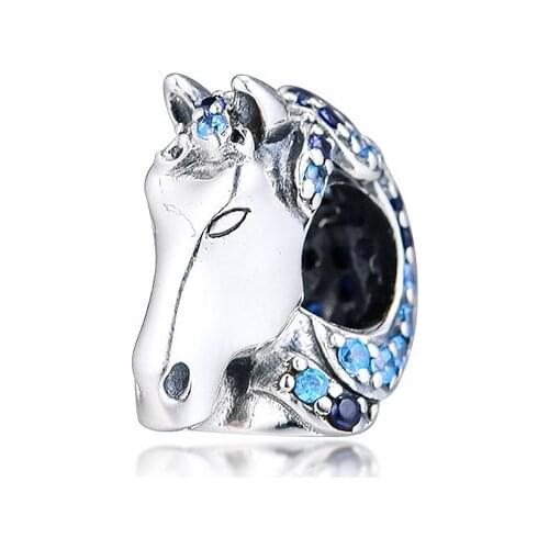 2020 Horse Charm for Women Silver 925 Jewelry Making Pave Stone DIY Wholesales Silver Beads for Bracelets