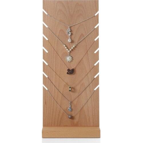 Oak Solid Wood Necklace Pendant Display Stand Jewelry Display Rack