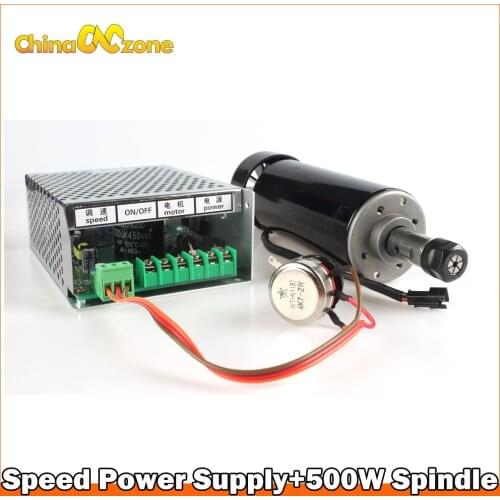 Air Cooled 0.5KW Air Cooled Spindle CNC 500W Spindle Motor with Power Supply Speed Governor For DIY CNC Factory