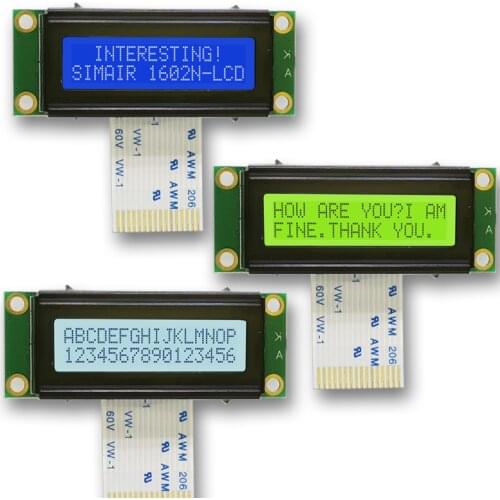 SMR1602N 5V Small Size 1602 Dot Matrix Character LCD Display Screen Module 16x2 With LED White Backlight