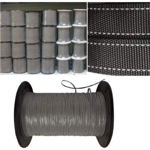 1.0mm 2000m/Roll Night Bright Silver High Light Double Parties Reflective Thread For Weaving Webbing Warning Safety Protective