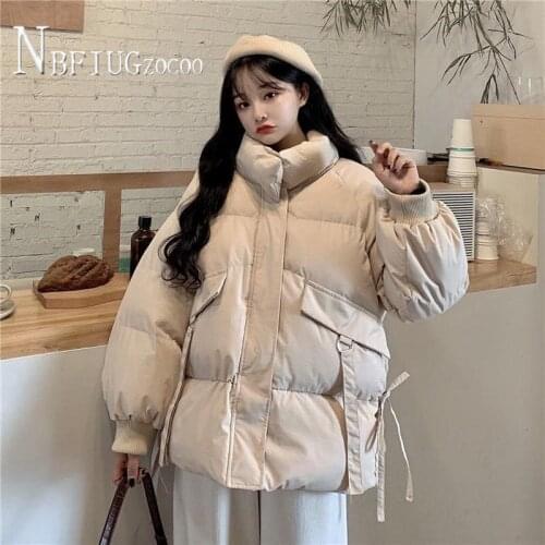 Thick Women Parkas 2021 Winter New Korean Warm Stand Collar Bread Style Female Coat