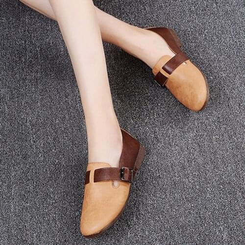 2019 Spring Retro Flats Woman Shoes Buckle Slip on Shoes Woman Brogue Shoes Female Oxford Shoes Flat Ladies zapatos mujer N7156L