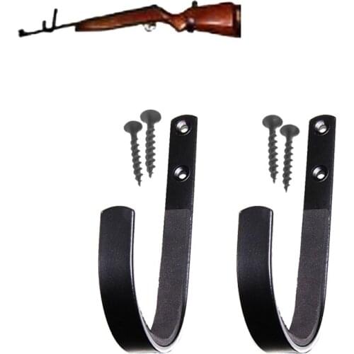 1 Pair Gun Wall Mount Storage Rack J-Hook Rifle Shot gun Hangers Set Anti-Scratch New