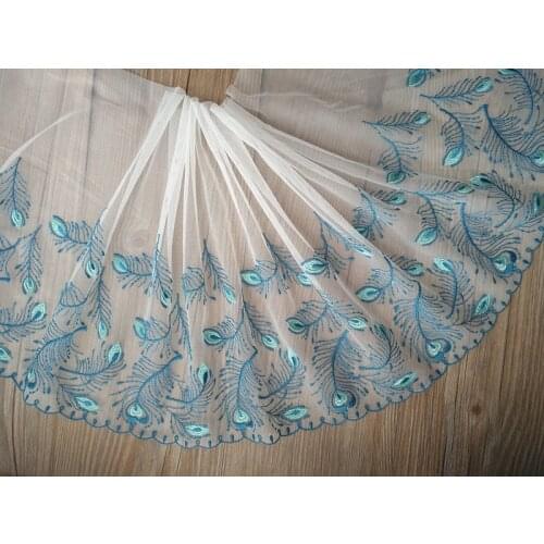 10Yards Embroidered Lace Fabric Mesh Net DIY Handmade Materials Width 28cm Trim Clothing Accessories Free Shipping
