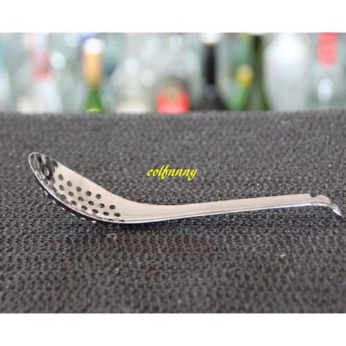 100pcs/lot Fast shipping Stainless Steel Caviar Strainer Spoon Molecular Mixologist Slotted Bar Spoon Spherification Spoons