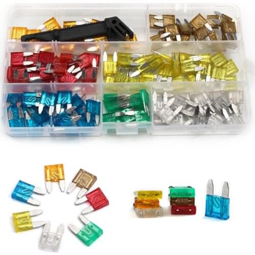 121PCS Small Size Low Profile Blade Fuse 5A-30A Multicolor Auto Truck ATC Fuse Blade 7 Types with Black Fuse Key Assortment Kit