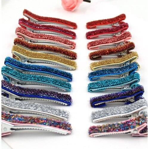 50pcs/lot Korean Fashion Square Glitter Hair Clips Hairpin Women Duckbill Clip Hairpins Kids Barrettes Hair Accessories