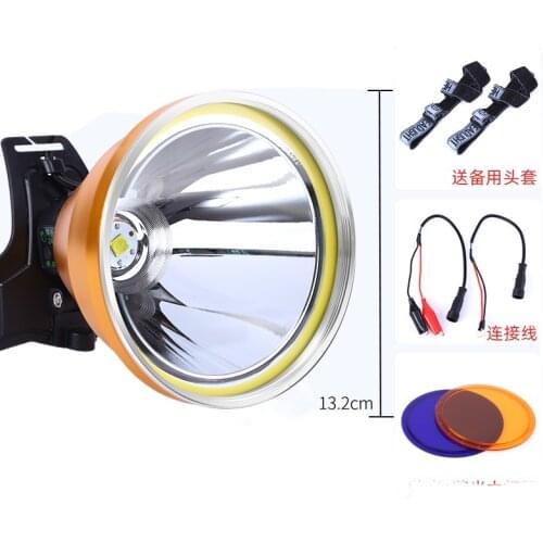 9 nuclear p90 glare bright lamp 12V-volt external battery led head-mounted long-range fishing lights Bai Huangguang