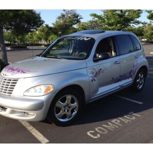 Car Decals Flowers Classical Purple Vinyl Graphics Side Door stickers ZC1006