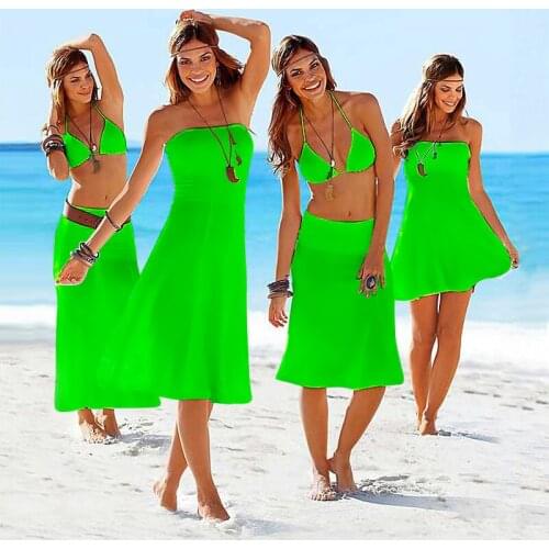 Valuable Matches Bikini Beachwear Multi Wear Vintage Convertible Cover Ups Beach Wears Women New Beach Dress 04