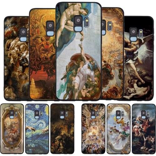 Palace versailles Creation Adam Great Aesthetic Art Black Soft Phone Case For Samsung Galaxy S20 S10 S9 S8 Plus Lite NOTE 10 9