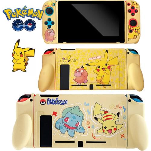 Pokemon Pikachu for Nintend Switch Case Cute Cartoon Full Cover Split Shell Joy-Con Controller Hard TPU Protector NS Accessories