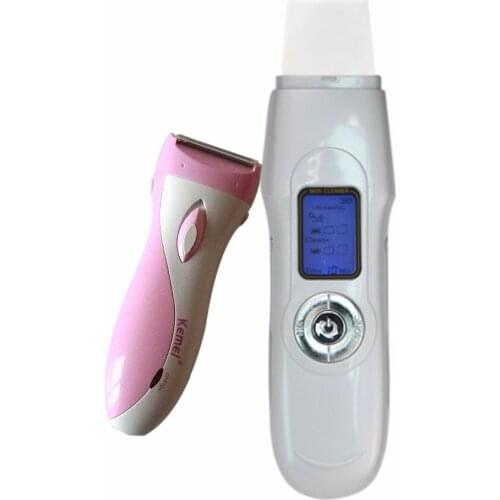 EMS Digital Rechargeable Beauty Skin Cleaner Replenish Nutrition Remove Melanin Wrinkle Cutin&Oil+Rechargeable Lady Hair Remover