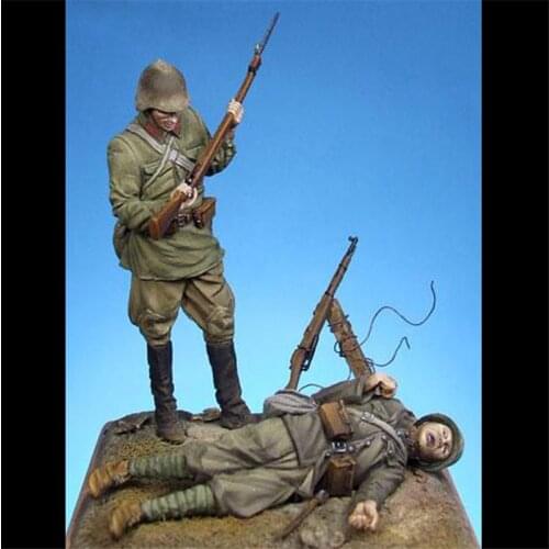 2pcs Khalkhin-Gol 1939 Soldiers Resin Figure 1/35 Scale Model Kit Assembly Models Kit Resin Colorless Self-Assembled Toy No.426