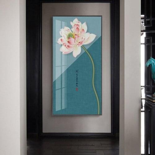 Artist print And Posters Lotus, lotus seed Painting Zen on Canvas Chinese Lotus leaf, Traditional Porch hang a picture Wall Art