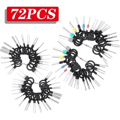 72pcs Car Auto Plug Terminal Removal Pin Needle Retractor Pick Electrical Wire Puller Hand Tools Kit