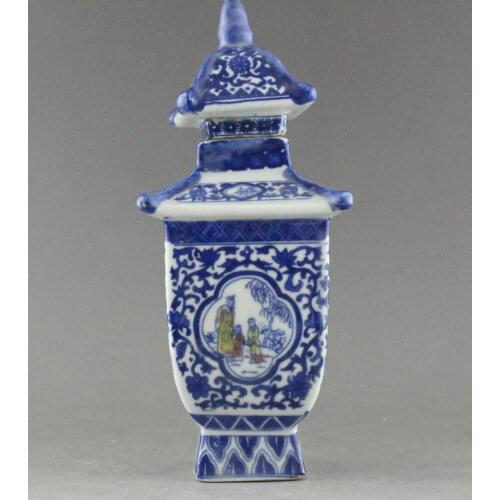 EXQUISITE CHINA JINGDEZHEN BLUE AND WHITE PORCELAIN VASE JAR QIANLONG MARK