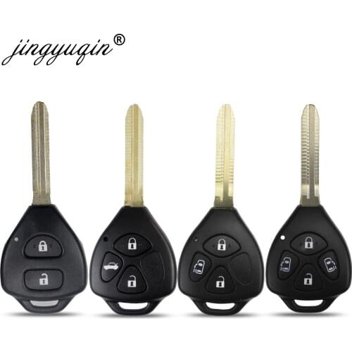 Jingyuqin 2/3/4 BTN Remote Car Key Case Shell for Toyota Yaris Prado Tarago Camry Corolla RAV4 REIZ Crown Avalon Venza TOY43 FOB