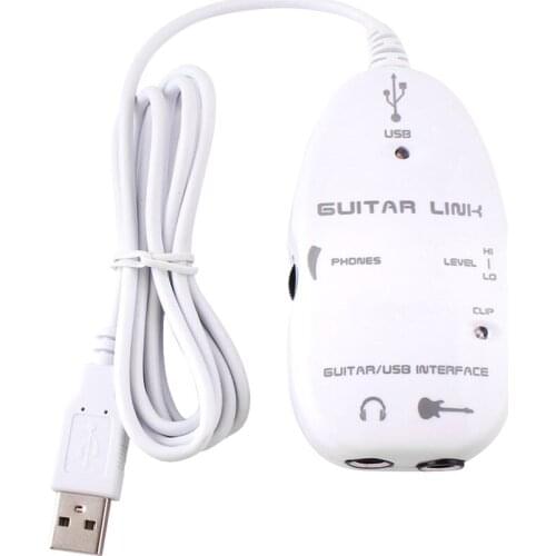 Guitar To USB Interface Link Cable For PC/ Recording 6.3mm Jack