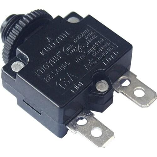 Push Button Reset 5A 6A 7A 8A 9A 10A 12A 13A 15A 18A 20A Circuit Breakers with Quick Connect Terminals and Waterproof Button Cap