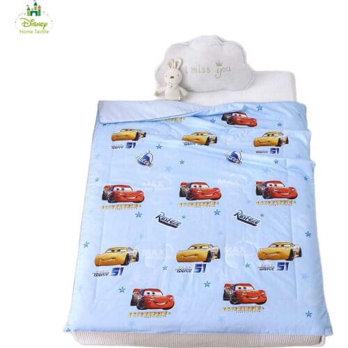 Lightning McQueen Cars Quilt Cotton Duvet 120*150cm Thin Comforter for Kids Boys Baby Disney Brand Name 3D Printed Blue Colored