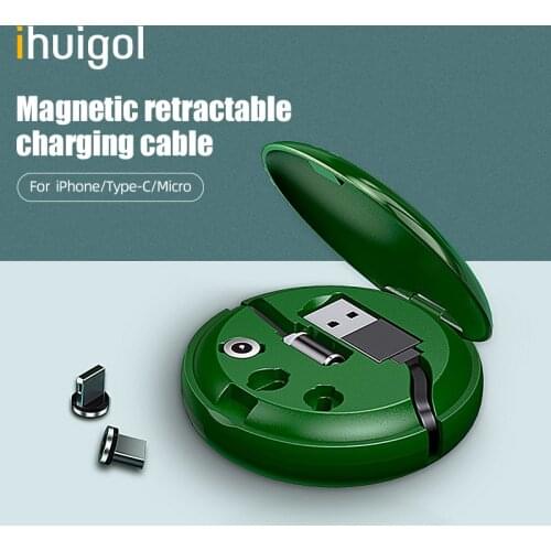 Ihuigol 1 Set Magnetic Micro USB Cable For iPhone 11 X 8 Samsung S9 Xiaomi 8 Pin Type C Cable Phone Fast Charging USB Cable Cord