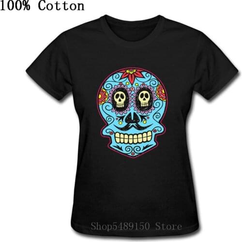 Mexico Dead Skull Tshirt Horror Art Apparel Halloween Tees Clothes Hipster Terror Skeleton T Shirt Women Day of the Dead T-Shirt