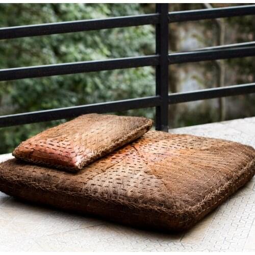 60cm Asian Style Floor Zafu Pillow and Zabuton Square Tatami Mat Yoga Seat Deluxe Handmade Meditation Cushion Set