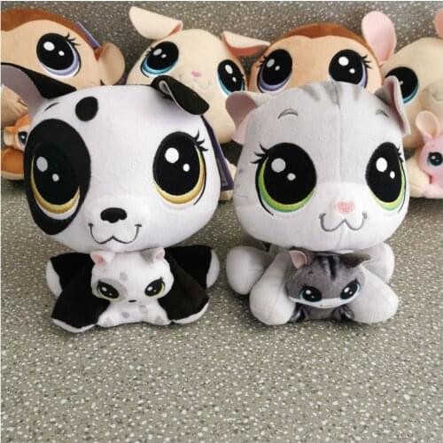 Genuine Littlest Pet Shop Plush Doll Kawaii Pets Dog Cat Soft Stuffed Toy Anime Animals Plush Toys Pillow for Kids Random 2