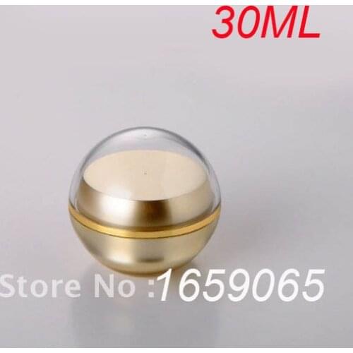 New 30g gold acrylic ball shape cream jar plastic jar f eye cream day cream capsule moisturizer gel cosmetic packing ball jar