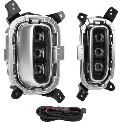 Front Bumper Lamp Daytime Running Light Yellow White Dual Color LED Fit for KIA Seltos KX3 19‑20 Daytime Running Light