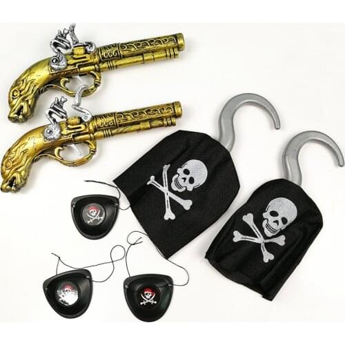 Caribbean pirate gun pirate hook eye patch masquerade photo props accessories halloween party decoration supplies children toy
