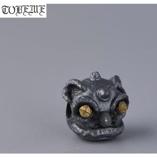 Handmade 925 Silver Power Lion Bead 925 Sterling Lion Loose Beads DIY Jewelry Findings Bracelet Beads