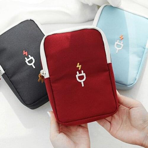 Phone USB Cable Earphone Charger Box Bag Headset Charger Data Cable Bag Unisex Pouch Oxford Cloth
