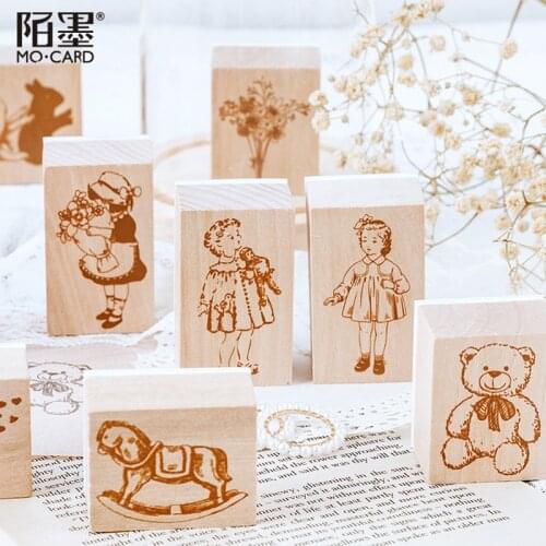 Vintage Girl Angel Hand Shadow Decoration Stamp Wooden Rubber Stamps for Scrapbooking Stationery DIY Craft Standard Stamp