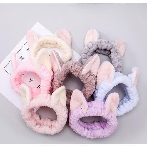 Women Makeup Coral Fleece Headband Wash Face Soft Hair Holder Elastic Top Knot Hairbands Girl Headwear Hair Accessories Hairband