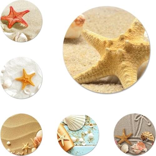 Sea Star Seashells Icons Pins Badge Decoration Brooches Metal Badges For Backpack Decoration