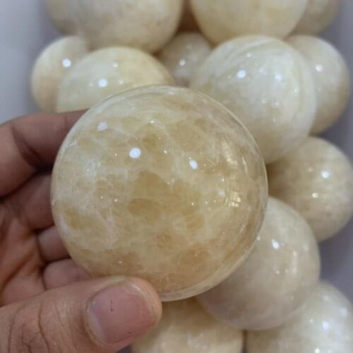 2020 hot sales beautiful natural Yellow jade sphere as gift wholesale for home decor
